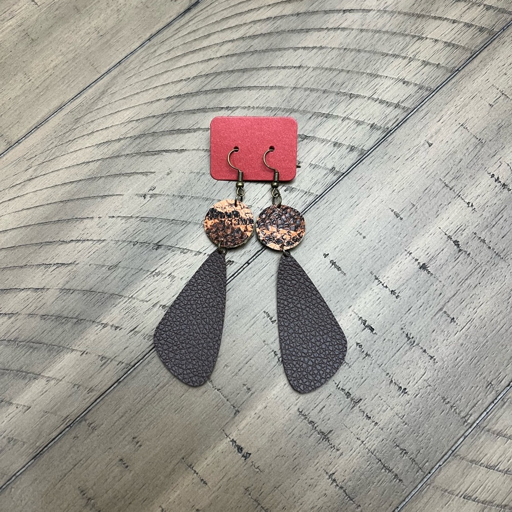 Handmade leather earrings